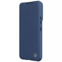 Nillkin Etui Nillkin Qin Cloth Pro Case etui do Samsung Galaxy S23+ pokrowiec z klapką osłona na aparat niebieskie