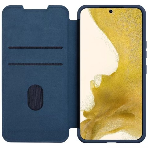 Nillkin Etui Nillkin Qin Cloth Pro Case etui do Samsung Galaxy S23+ pokrowiec z klapką osłona na aparat niebieskie Nillkin Etui Nillkin Qin Cloth Pro Case etui do Samsung Galaxy S23+ pokrowiec z klapką osłona na aparat niebieskie