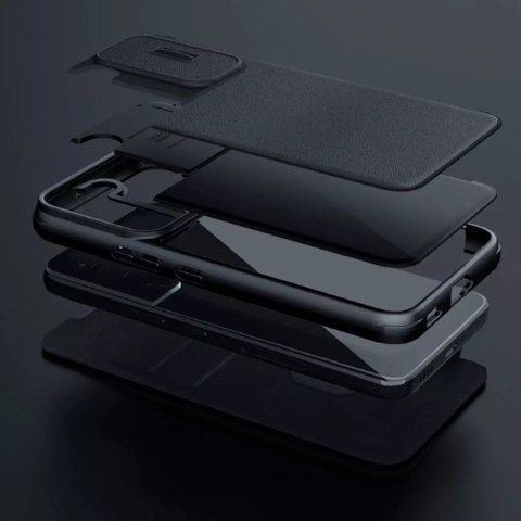 Nillkin Etui Nillkin Qin Cloth Pro Case etui do Samsung Galaxy S23+ pokrowiec z klapką osłona na aparat niebieskie Nillkin Etui Nillkin Qin Cloth Pro Case etui do Samsung Galaxy S23+ pokrowiec z klapką osłona na aparat niebieskie