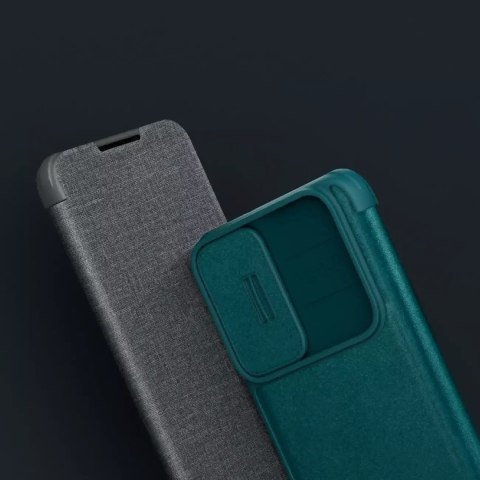 Nillkin Etui Nillkin Qin Cloth Pro Case etui do Samsung Galaxy S23+ pokrowiec z klapką osłona na aparat niebieskie Nillkin Etui Nillkin Qin Cloth Pro Case etui do Samsung Galaxy S23+ pokrowiec z klapką osłona na aparat niebieskie