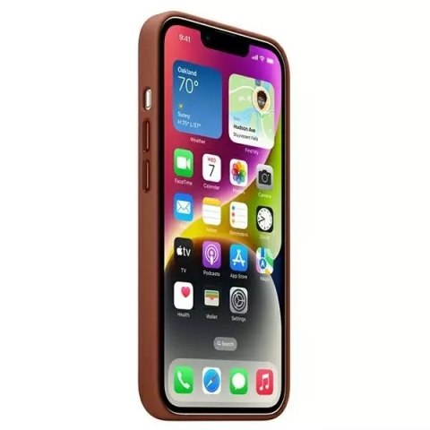 Apple Oryginalne Etui ochronne na telefon Apple MPP73ZM/A do Apple iPhone 14 6,1" umbra/umber Leather Case MagSafe Apple Oryginalne Etui ochronne na telefon Apple MPP73ZM/A do Apple iPhone 14 6,1" umbra/umber Leather Case MagSafe