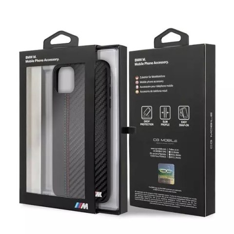 BMW Etui hardcase BMW BMHCN65MCARBK do Apple iPhone 11 Pro Max czarny/black PU Carbon BMW Etui hardcase BMW BMHCN65MCARBK do Apple iPhone 11 Pro Max czarny/black PU Carbon