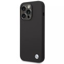 BMW Etui na telefon BMW BMHCP14LSILBK do Apple iPhone 14 Pro 6,1" czarny/black Silicone Metal Logo