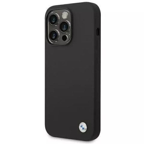 BMW Etui na telefon BMW BMHCP14LSILBK do Apple iPhone 14 Pro 6,1" czarny/black Silicone Metal Logo BMW Etui na telefon BMW BMHCP14LSILBK do Apple iPhone 14 Pro 6,1" czarny/black Silicone Metal Logo