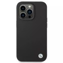 BMW Etui na telefon BMW BMHCP14LSILBK do Apple iPhone 14 Pro 6,1" czarny/black Silicone Metal Logo