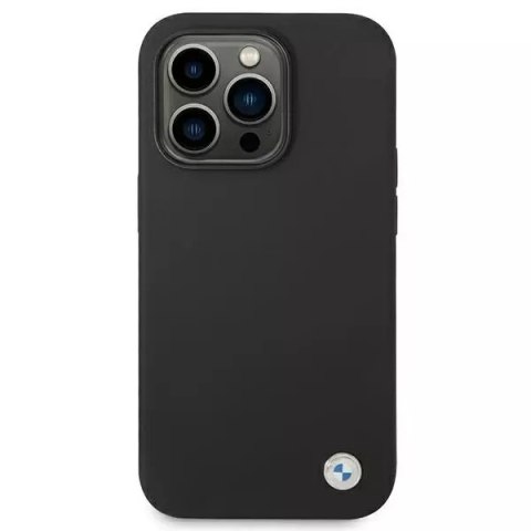 BMW Etui na telefon BMW BMHCP14LSILBK do Apple iPhone 14 Pro 6,1" czarny/black Silicone Metal Logo BMW Etui na telefon BMW BMHCP14LSILBK do Apple iPhone 14 Pro 6,1" czarny/black Silicone Metal Logo