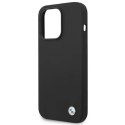 BMW Etui na telefon BMW BMHCP14LSILBK do Apple iPhone 14 Pro 6,1" czarny/black Silicone Metal Logo