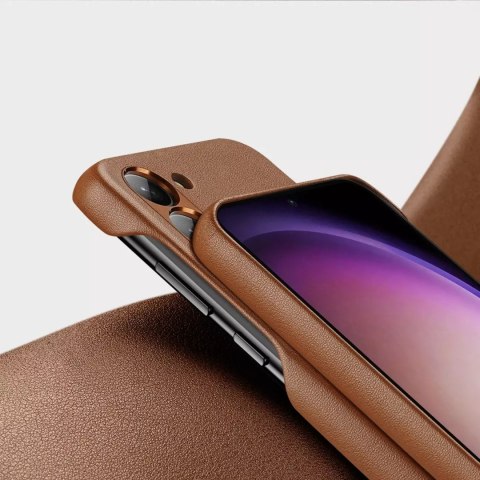 Dux Ducis Dux Ducis Grit etui Samsung Galaxy S23 elegancki pokrowiec ze sztucznej skóry MagSafe brązowe Dux Ducis Dux Ducis Grit etui Samsung Galaxy S23 elegancki pokrowiec ze sztucznej skóry MagSafe brązowe