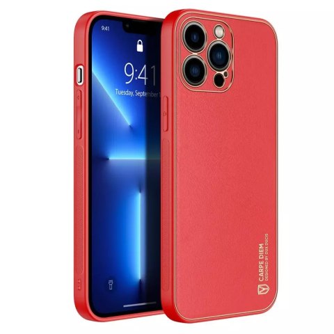 Dux Ducis Dux Ducis Yolo eleganckie etui pokrowiec ze skóry ekologicznej do Apple iPhone 13 Pro czerwony Dux Ducis Dux Ducis Yolo eleganckie etui pokrowiec ze skóry ekologicznej do Apple iPhone 13 Pro czerwony