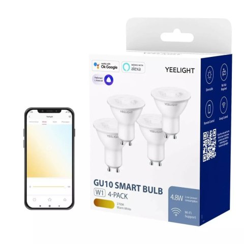 Yeelight Inteligentna żarówka Yeelight W1 GU10 (ściemnialna) 4szt Yeelight Inteligentna żarówka Yeelight W1 GU10 (ściemnialna) 4szt