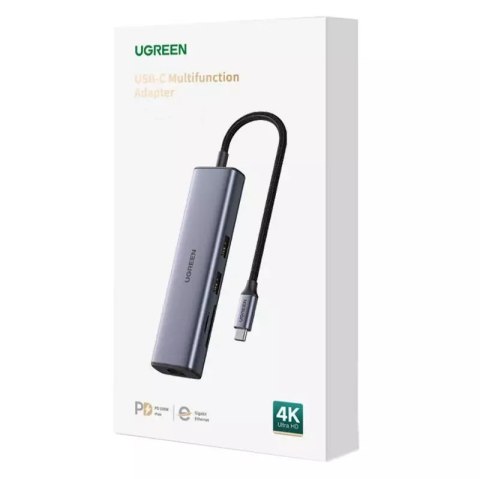 UGreen Adapter Hub UGREEN, USB_C do 2x USB 3.0, HDMI, RJ45, SD/TF UGreen Adapter Hub UGREEN, USB_C do 2x USB 3.0, HDMI, RJ45, SD/TF