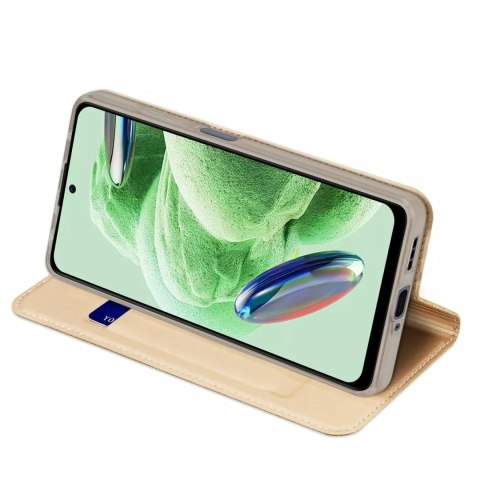 Dux Ducis Dux Ducis Skin Pro etui do Xiaomi Redmi Note 12 Pro+ pokrowiec z klapką portfel na kartę podstawka złote Dux Ducis Dux Ducis Skin Pro etui do Xiaomi Redmi Note 12 Pro+ pokrowiec z klapką portfel na kartę podstawka złote