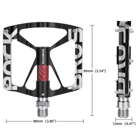 RockBros Pedały rowerowe RockBros K307T platformowe aluminiowe z 5 metalowymi pinami komplet 2szt Czarne RockBros Pedały rowerowe RockBros K307T platformowe aluminiowe z 5 metalowymi pinami komplet 2szt Czarne