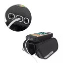 Wozinsky Wozinsky torba rowerowa na ramę + odczepiany pokrowiec na telefon do 6,5" 1,5l czarna (WBB7BK)