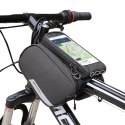 Wozinsky Wozinsky torba rowerowa na ramę + odczepiany pokrowiec na telefon do 6,5" 1,5l czarna (WBB7BK)