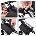 Wozinsky Wozinsky torba rowerowa na ramę + odczepiany pokrowiec na telefon do 6,5" 1,5l czarna (WBB7BK)
