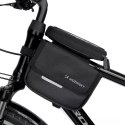 Wozinsky Wozinsky torba rowerowa na ramę sakwa na rower wodoodporne etui na telefon 1,5l czarny (WBB26BK)