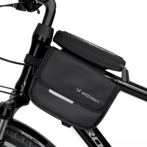 Wozinsky Wozinsky torba rowerowa na ramę sakwa na rower wodoodporne etui na telefon 1,5l czarny (WBB26BK) Wozinsky Wozinsky torba rowerowa na ramę sakwa na rower wodoodporne etui na telefon 1,5l czarny (WBB26BK)