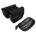 Wozinsky Wozinsky torba rowerowa na ramę sakwa na rower wodoodporne etui na telefon 1,5l czarny (WBB26BK)