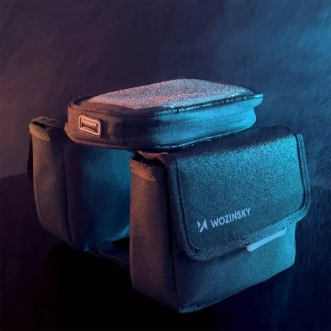 Wozinsky Wozinsky torba rowerowa na ramę sakwa na rower wodoodporne etui na telefon 1,5l czarny (WBB26BK) Wozinsky Wozinsky torba rowerowa na ramę sakwa na rower wodoodporne etui na telefon 1,5l czarny (WBB26BK)