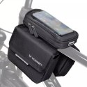 Wozinsky Wozinsky torba rowerowa na ramę sakwa na rower wodoodporne etui na telefon 1,5l czarny (WBB26BK)