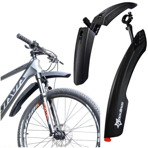RockBros Błotniki rowerowe Rockbros DNB8001BK Przód Tył komplet 2szt. na rower światło światełko LED czarne RockBros Błotniki rowerowe Rockbros DNB8001BK Przód Tył komplet 2szt. na rower światło światełko LED czarne