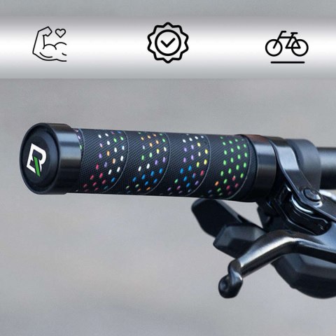RockBros Chwyty Gripy Rowerowe Rączki do Kierownicy Roweru RockBros BTCR-BKC czarne z owijką RockBros Chwyty Gripy Rowerowe Rączki do Kierownicy Roweru RockBros BTCR-BKC czarne z owijką