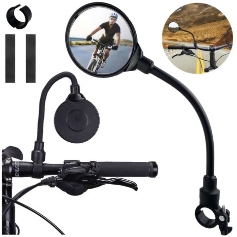 RockBros Lusterko rowerowe Rockbros FK-419 sferyczne wypukłe regulowane 360 czarne (1szt.) RockBros Lusterko rowerowe Rockbros FK-419 sferyczne wypukłe regulowane 360 czarne (1szt.)