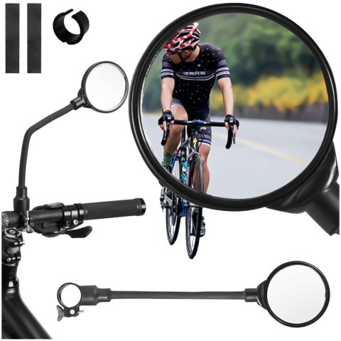 RockBros Lusterko rowerowe Rockbros FK-419 sferyczne wypukłe regulowane 360 czarne (1szt.) RockBros Lusterko rowerowe Rockbros FK-419 sferyczne wypukłe regulowane 360 czarne (1szt.)