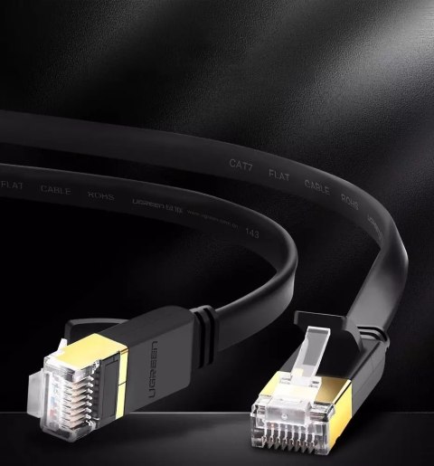 UGreen Płaski kabel UGREEN przewód internetowy sieciowy Ethernet patchcord RJ45 Cat 7 STP LAN 10 Gbps 10 m czarny (NW106 11265) UGreen Płaski kabel UGREEN przewód internetowy sieciowy Ethernet patchcord RJ45 Cat 7 STP LAN 10 Gbps 10 m czarny (NW106 11265)