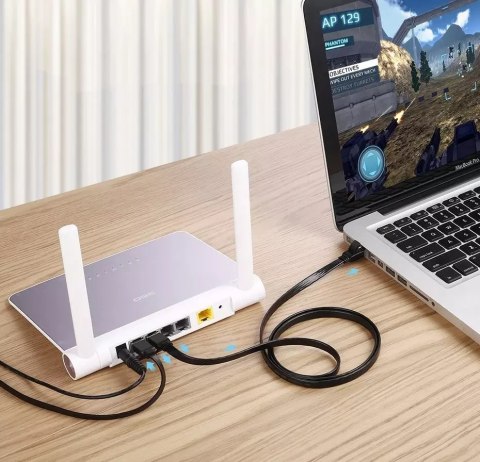 UGreen Płaski kabel UGREEN przewód internetowy sieciowy Ethernet patchcord RJ45 Cat 7 STP LAN 10 Gbps 10 m czarny (NW106 11265) UGreen Płaski kabel UGREEN przewód internetowy sieciowy Ethernet patchcord RJ45 Cat 7 STP LAN 10 Gbps 10 m czarny (NW106 11265)