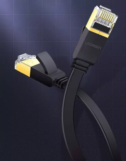 UGreen Płaski kabel UGREEN przewód internetowy sieciowy Ethernet patchcord RJ45 Cat 7 STP LAN 10 Gbps 10 m czarny (NW106 11265) UGreen Płaski kabel UGREEN przewód internetowy sieciowy Ethernet patchcord RJ45 Cat 7 STP LAN 10 Gbps 10 m czarny (NW106 11265)