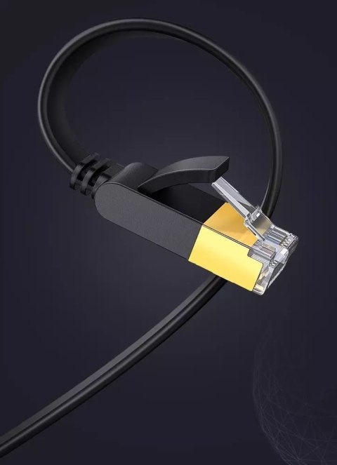 UGreen Płaski kabel UGREEN przewód internetowy sieciowy Ethernet patchcord RJ45 Cat 7 STP LAN 10 Gbps 10 m czarny (NW106 11265) UGreen Płaski kabel UGREEN przewód internetowy sieciowy Ethernet patchcord RJ45 Cat 7 STP LAN 10 Gbps 10 m czarny (NW106 11265)