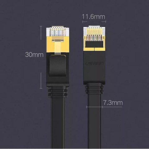 UGreen Płaski kabel UGREEN przewód internetowy sieciowy Ethernet patchcord RJ45 Cat 7 STP LAN 10 Gbps 10 m czarny (NW106 11265) UGreen Płaski kabel UGREEN przewód internetowy sieciowy Ethernet patchcord RJ45 Cat 7 STP LAN 10 Gbps 10 m czarny (NW106 11265)