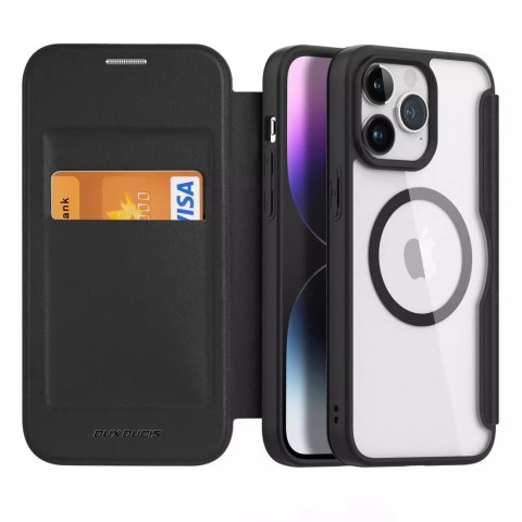 Dux Ducis Etui Dux Ducis Skin X Pro do Apple iPhone 15 Pro magnetyczny pokrowiec MagSafe z klapką - czarny Dux Ducis Etui Dux Ducis Skin X Pro do Apple iPhone 15 Pro magnetyczny pokrowiec MagSafe z klapką - czarny